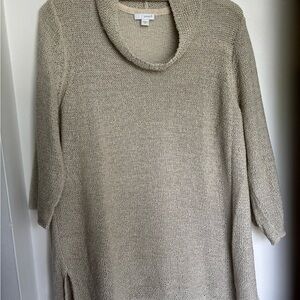 JJill Light Tan Cowl Neck Sweater